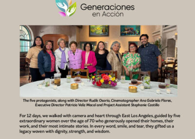 Newsletter Filming Log “Las Bellezas de Los Angeles”